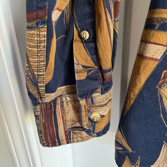 Vintage Sailboat Long Sleeve Button Down Shirt Large - Picture 8 of 12
